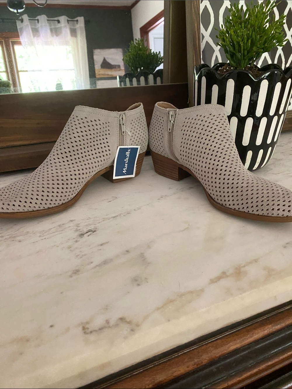 Lucky brand Women’s Perforated Ankle Booties - Taupe